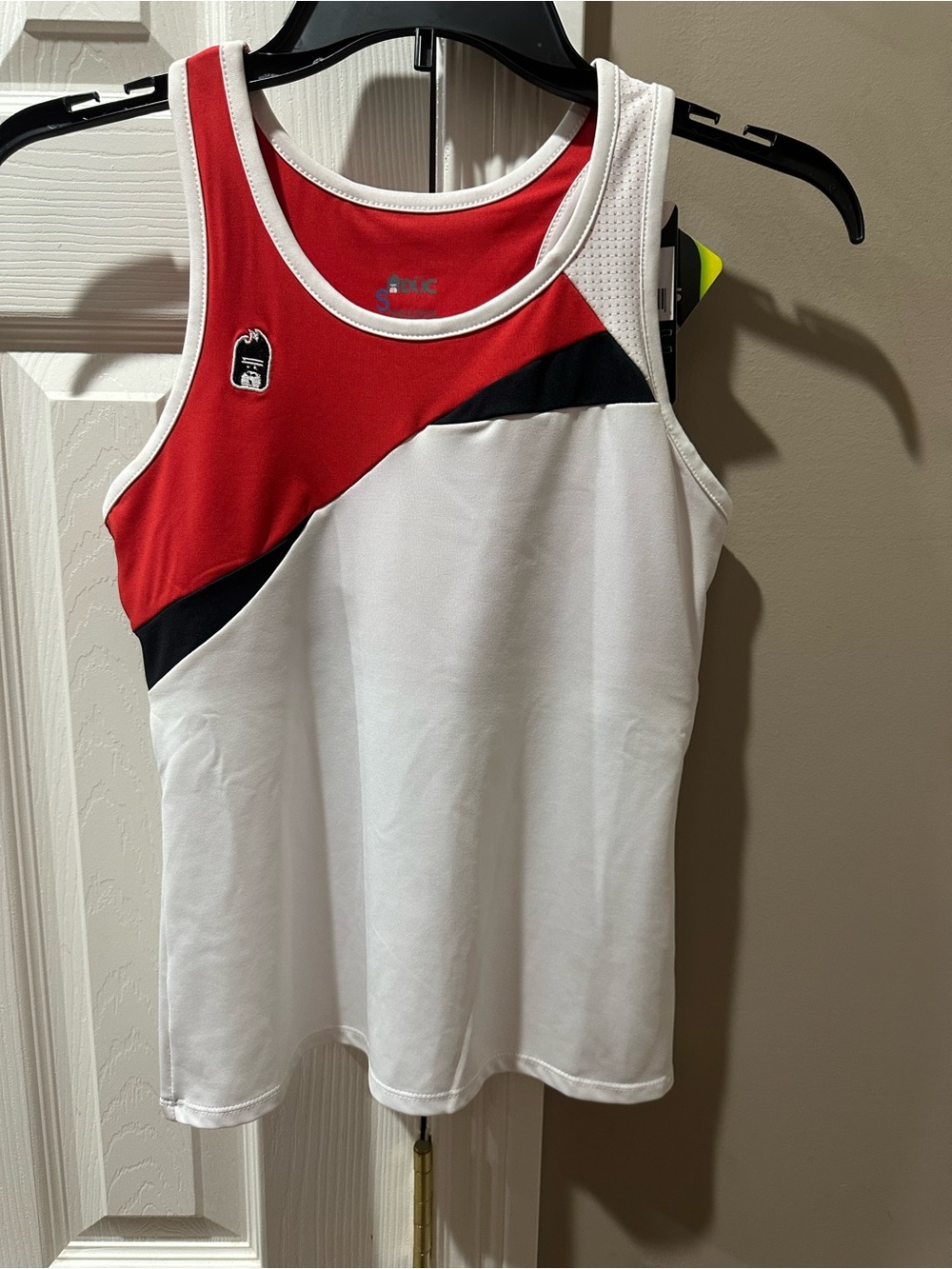 NWT DUC Sport “Rush” Red and White Athletic Tank Top with Black Accent Size S